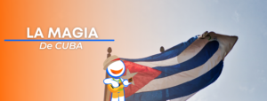 Personaje de RingVoz Cubano con la bandera