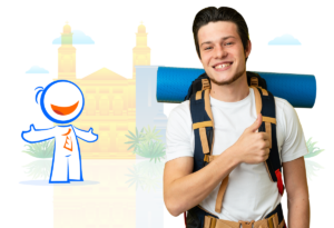 Hombre Nicaragua viajando mascota Ringvoz
