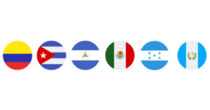 Colombia, Cuba, Nicaragua, Mexico, Honduras, Guatemala