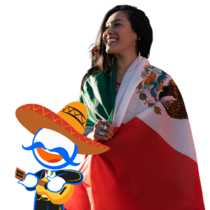 Conoce Mexico. personaje y Muchacha mexicana