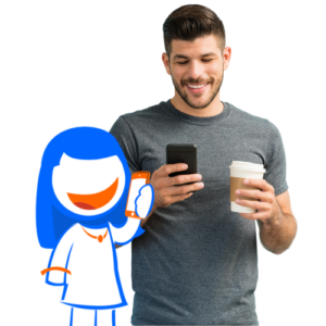 Man on Phone with girl RingVoz Mascot