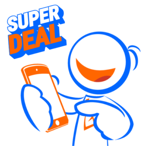 Super Deal and RIngVoz Mascot with Phone