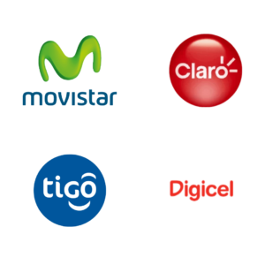 Iconos de Operadores Móviles de El Salvador: Movistar, Claro, Tigo, Digicel