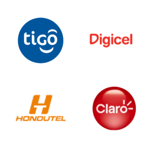 Iconos de Operadores Móviles de Honduras: Claro, Tigo, Digicel y Hondutel,