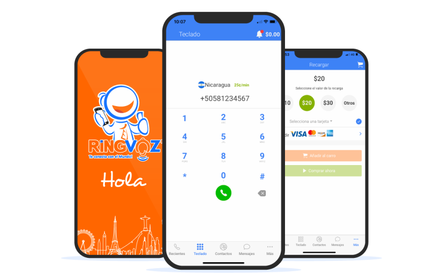 Aplicacion Movil RingVoz Llamando a Nicaragua