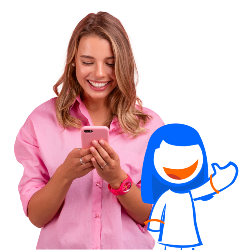 Mujer usando los servicios RingVoz en el Movil