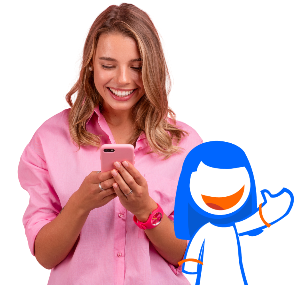 Mujer usando los servicios RingVoz en el Movil